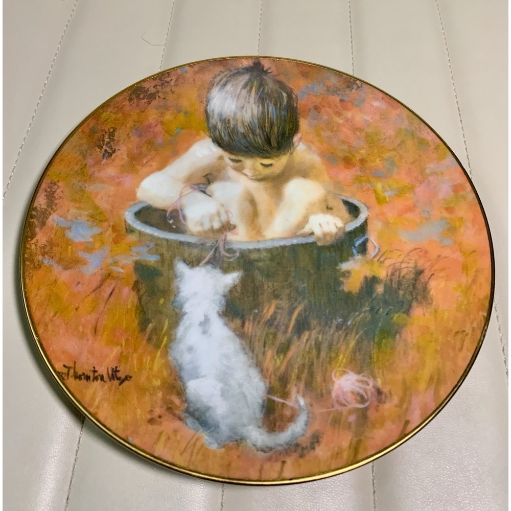 Thornton Utz Bathtime Visitor Collector Plate Viletta Carefree Days Fine China